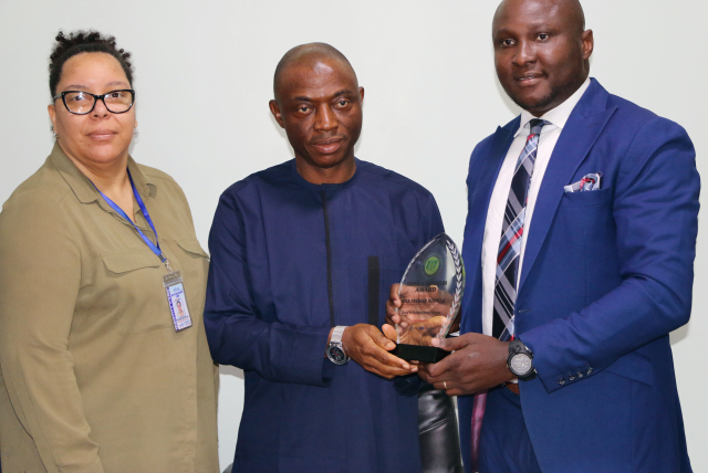 Award presentation with clinical leaders