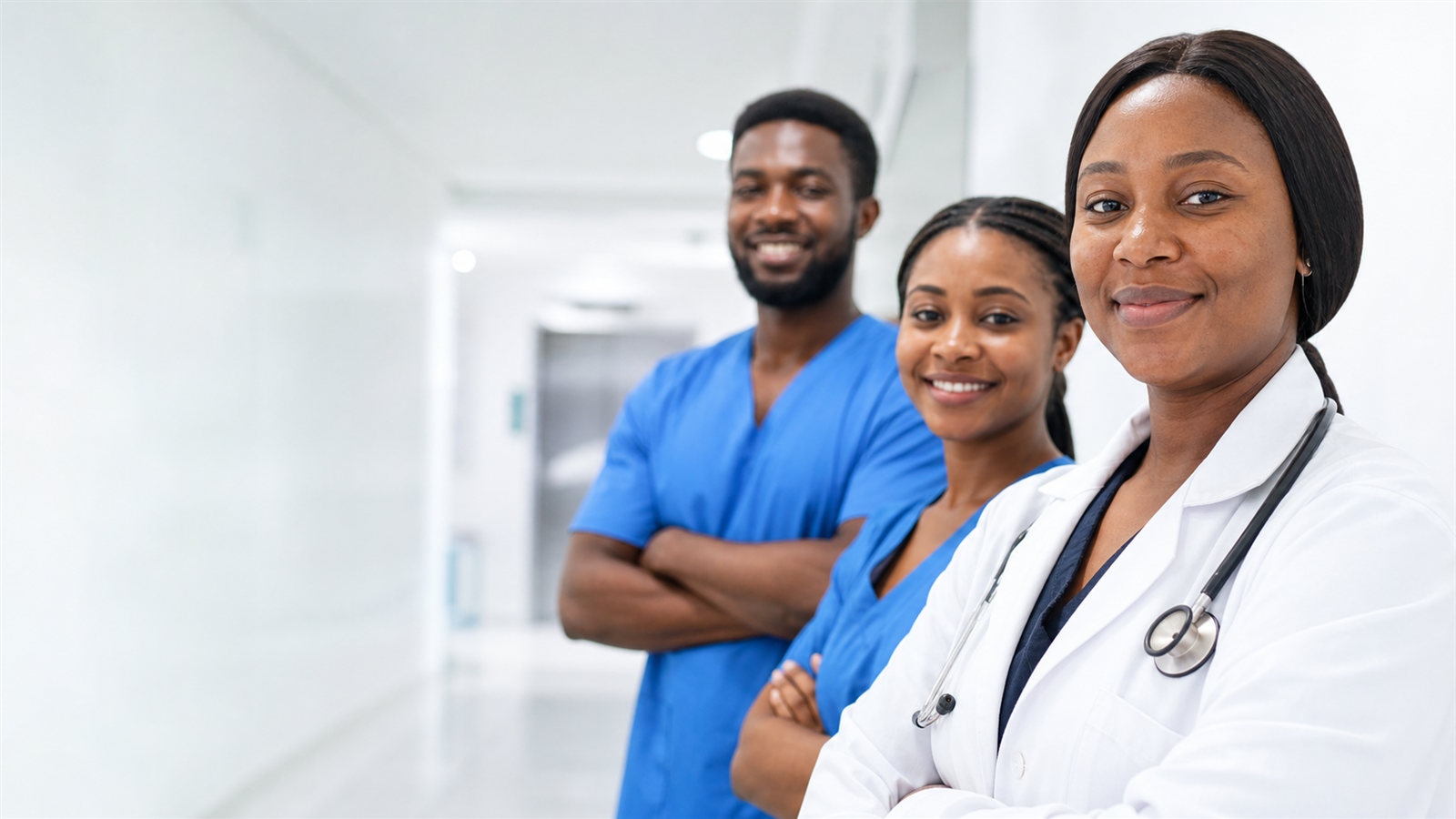 Black African medical professionals at Nisa Premier Hospital