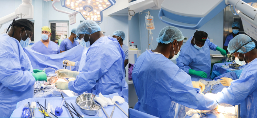 Surgical team performing an operation at Nisa Premier Hospital